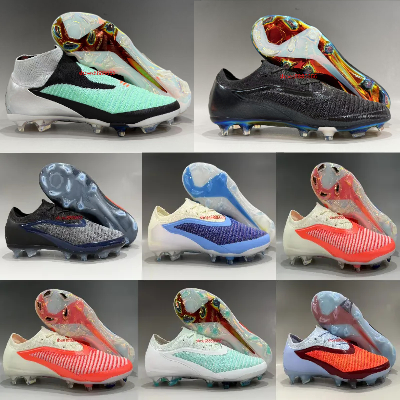 Designer Football Boot Mens Boots Metal Spikes Football Cleats Men lace-up FG BOOTS Soft Leather Pink Soccer uk3.5-uk10