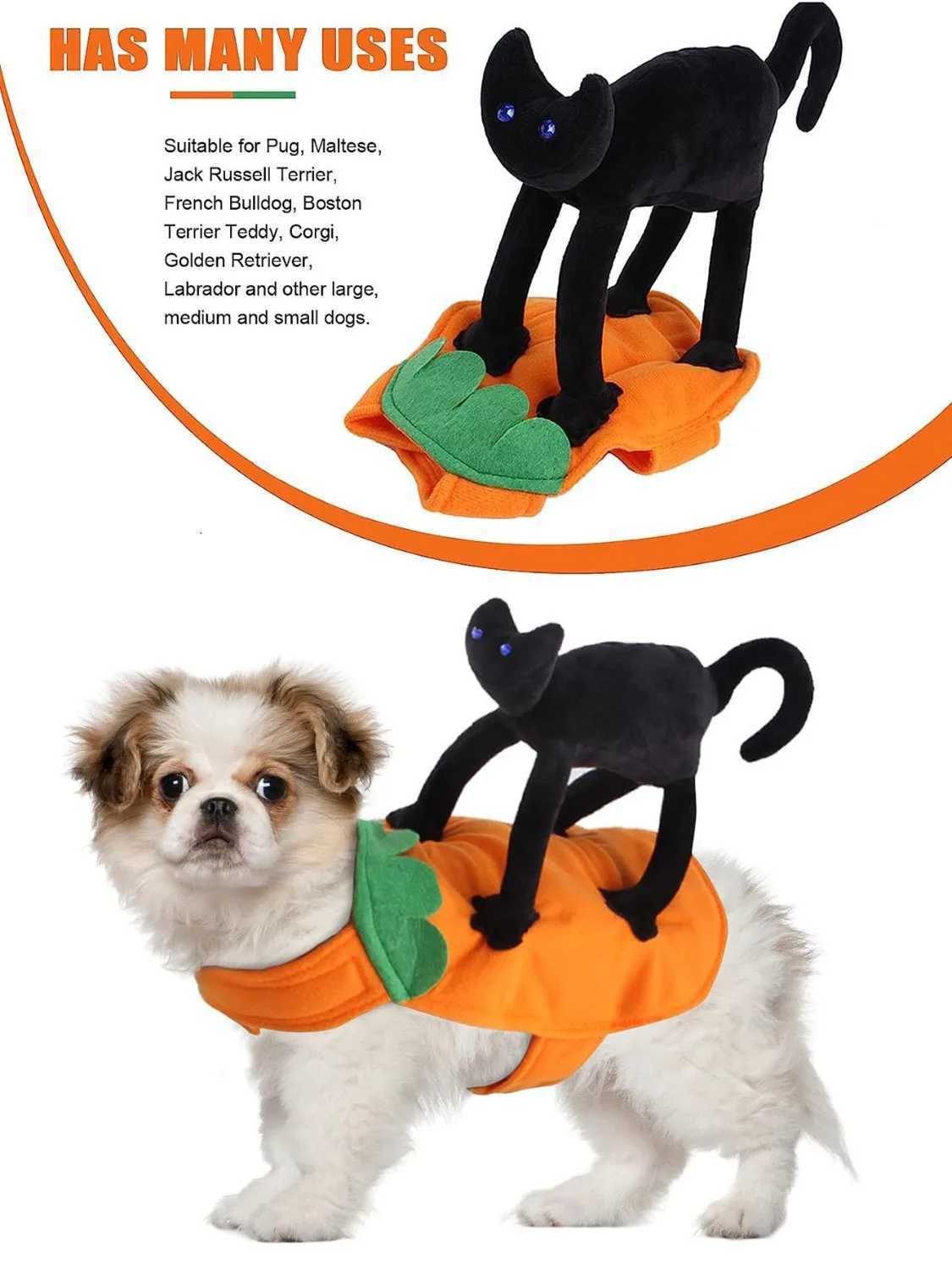 Halloween Pet Costume Pumpkin Black Cat Costumes for Dogs Pets Party Cosplay Clothing Halloween Costume for Small to Large DogsXJ250813
