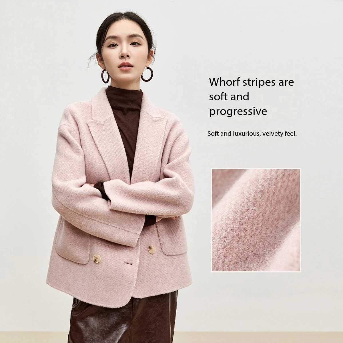 SENTUBILA Winter Oversized Woolen Coat Women 2024 New Fashion Korean Style Double Breasted Pockets Wool Jackets W44O56003 Z250813