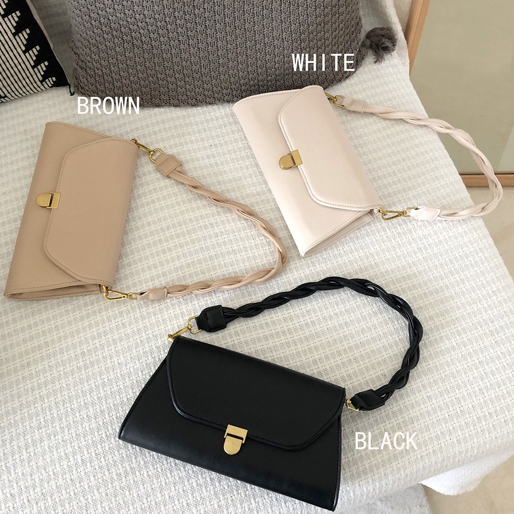 Gentle Milk Tea Versatile Small Square Chain Stylish Single Shoulder Crossbody Bag for Women with Braided Strap ddmymarket