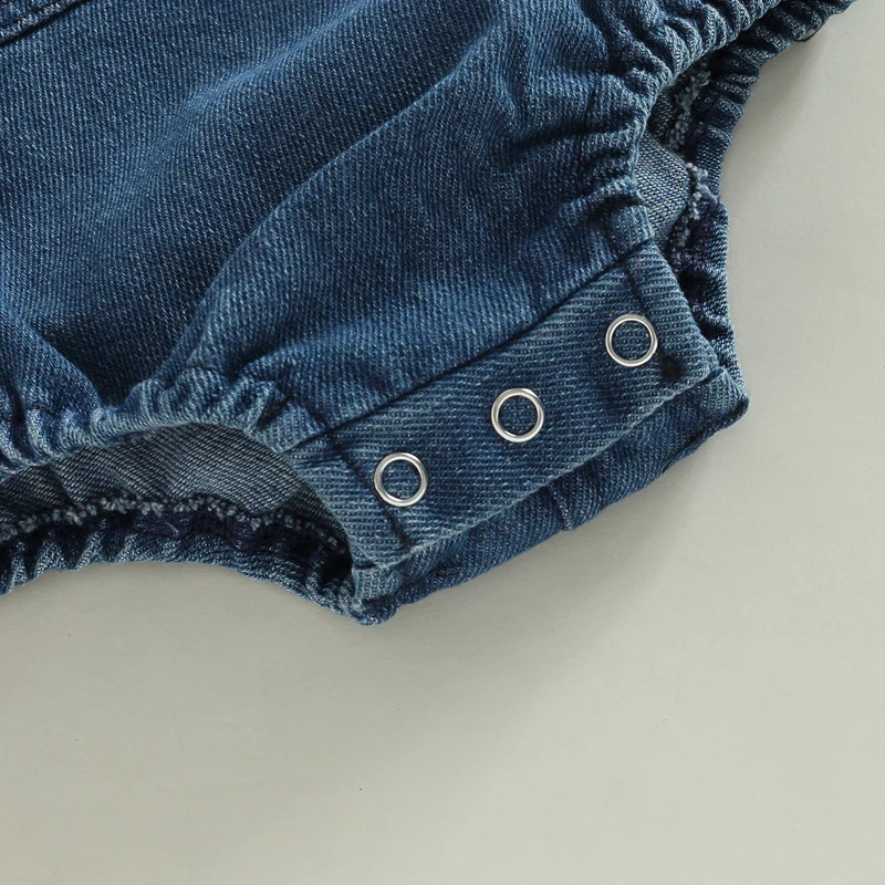 Summer Clothes Toddler Baby Denim Romper Infant Girls Boys Sleeveless Solid Button Closure Bodysuit Jumpsuit Overall 250812