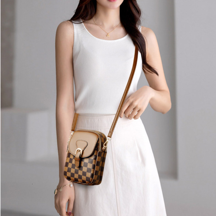 Fashion Plaid Women's Mini Handbag Free Shipping Designer Luxury New Phone Bag Casual Simple Geometric Pattern Shoulder Bag Crossbody Bag Portabl