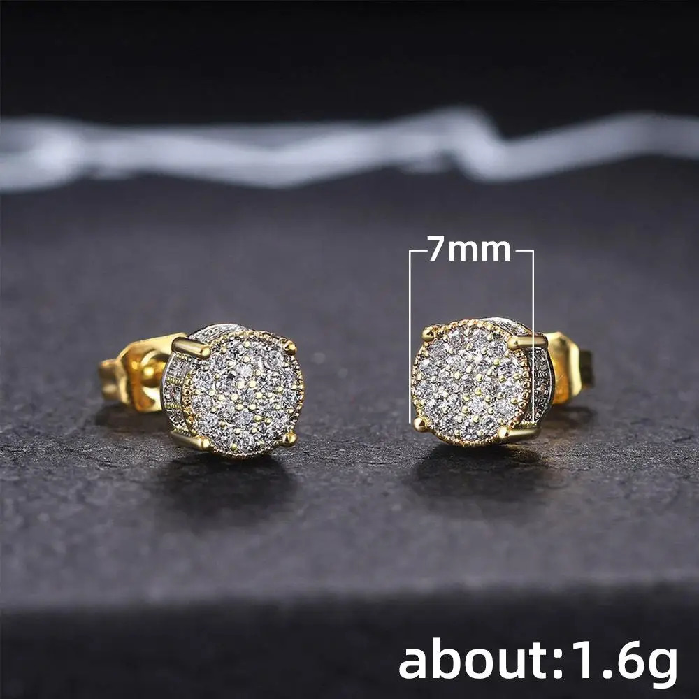 Stainless Steel Crystal Studs Earrings For Women Men 4 Prong Tragus Round Clear Cubic Zirconia Ear Wedding Jewelry 250812