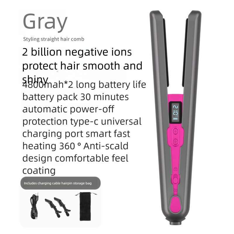 Rechargeable Wireless Negative Ion Hairstylist with USB Charging - Curl and Straight Perm