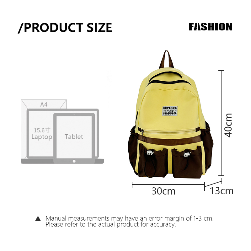 New Korean-style color-blocking versatile backpack, large-capacity nylon backpack, fashionable and simple casual student backpack
