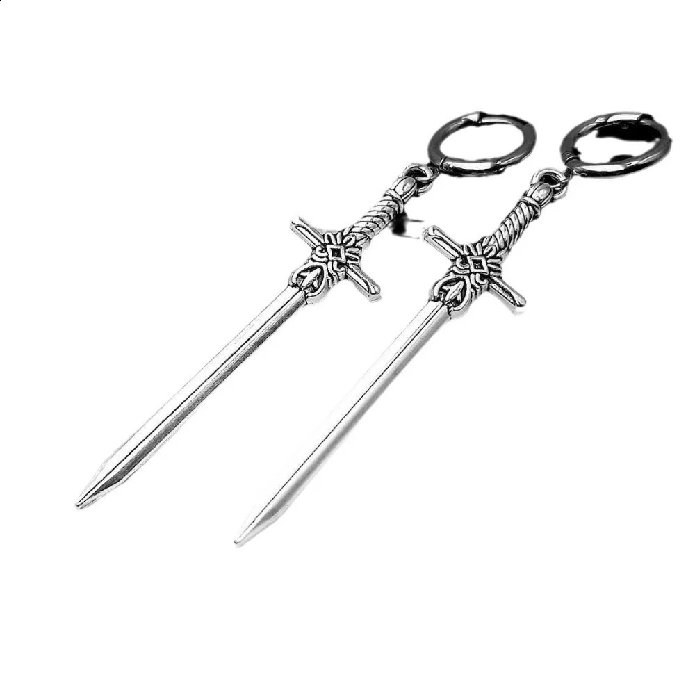 Personality n Punk Goth Style Sword Drop Dangle Earrings for Men Trend Hip Hop Rock Party Jewelry Y2K Accessories 250812
