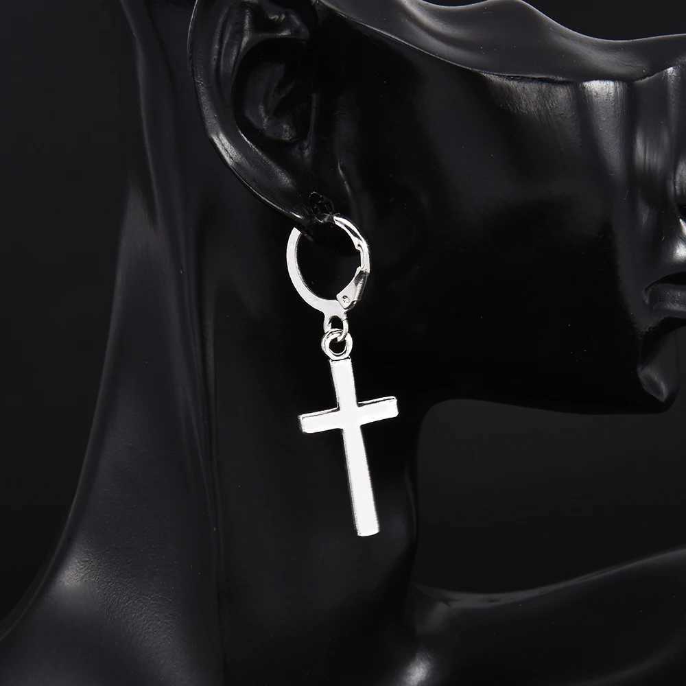 Fashion Men Women Metal Hoop Cross Drop Dangle Ear Studs Earrings Party Punk Earring Jewelry long earrings Y250812