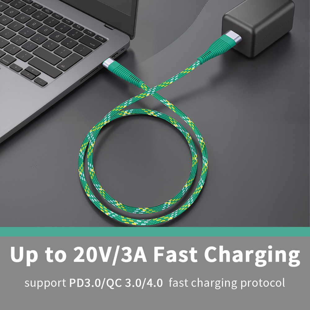 Durable High-Speed USB-A to USB-C Braided Cable with Tin Plated Connectors
