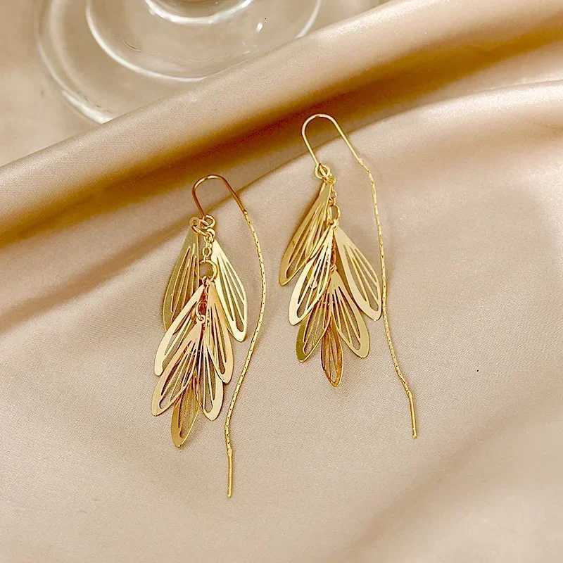Trendy Temperament Tassel Earrings for Women Gold Color Long Earrings Geometry Fashion Jewelry Earing Y250812