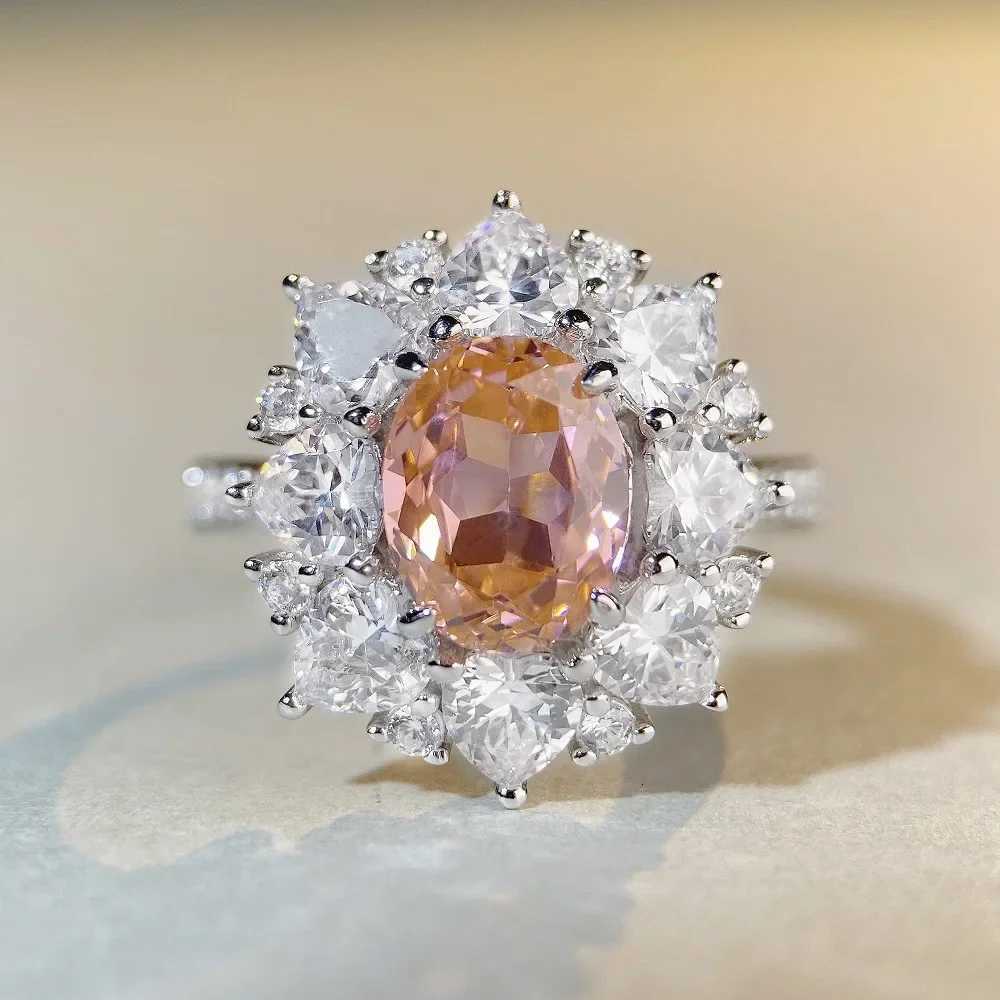 Luxury White Gold Solid Platinum PT950 Womens Diamond Ring Womens Red Diamond Ring Gift for Valentines Day W250812