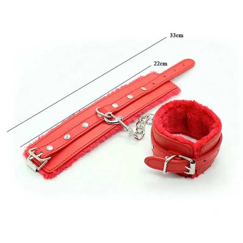 Pink Black Red BDSM Sexy Bondage Handcuffs Ankle Cuffs Adjustable Adult Game Erotic Sex Toy for Women Couples XJ250813