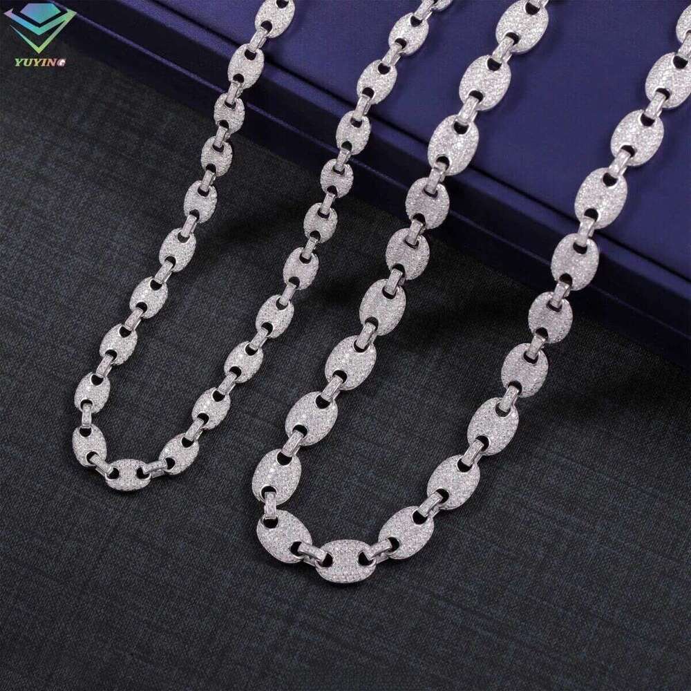 Fashion Mossanite Fine Jewelry 6mm 8mm Wide S Sier Dia Necklace VVS Moissanite Hiphop Cuban Link Chain