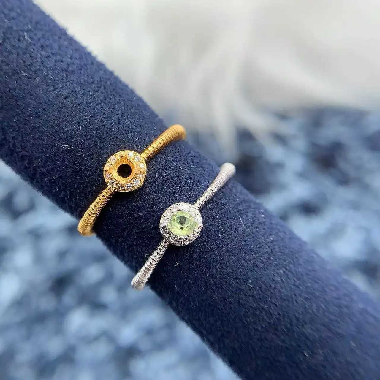 3*3mm Round Inlay Stone Woman Open Ring Setting DIY Gift S925 Pure Silver Fashion Original Fine Charm Jewelry Wholesaler W250812