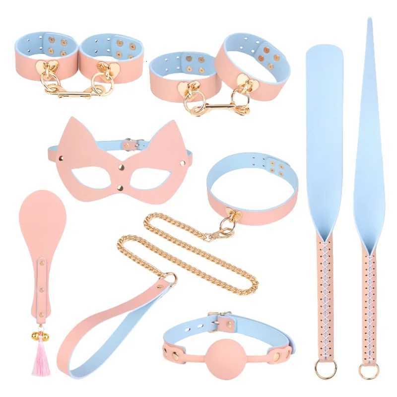 Adult Cute Restraint Sex Toys Kits with Fetish Bondage Blindfold Handcuffs Mouth Ball Plug for Couple Puppy Fantasy AccessoriesXJ250813