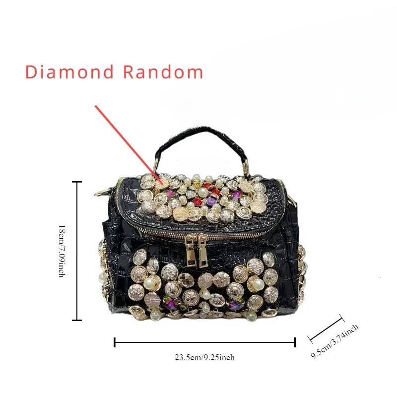 Women's Fashion Dia Handbag Elegant Evening Beaded Light Shoulder Crossbody Bag high-quality