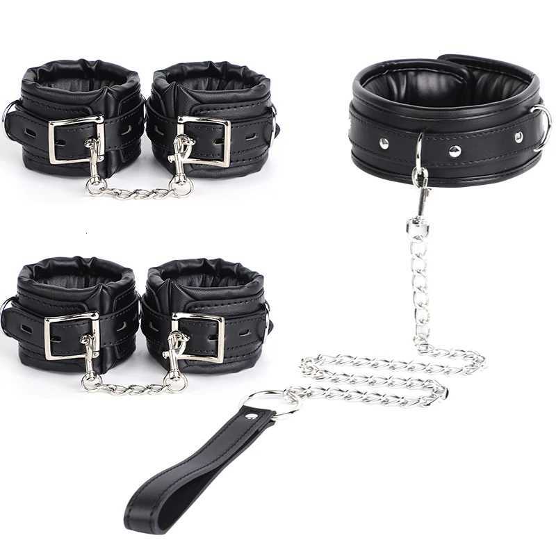 BLACKWOLF Premium BDSM Restraint Set Luxury Restraint BDSM Set Luxury Handcuffs Collar Leash Ankle and Handcuffs Submissive Wris W250813