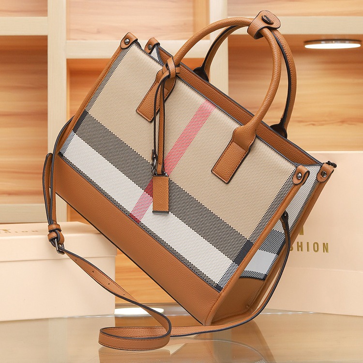 new Ladies' Checkered Tote Bag with Large Capacity - High - end Women's Handbag Shoulder Bag Cross - body Bag