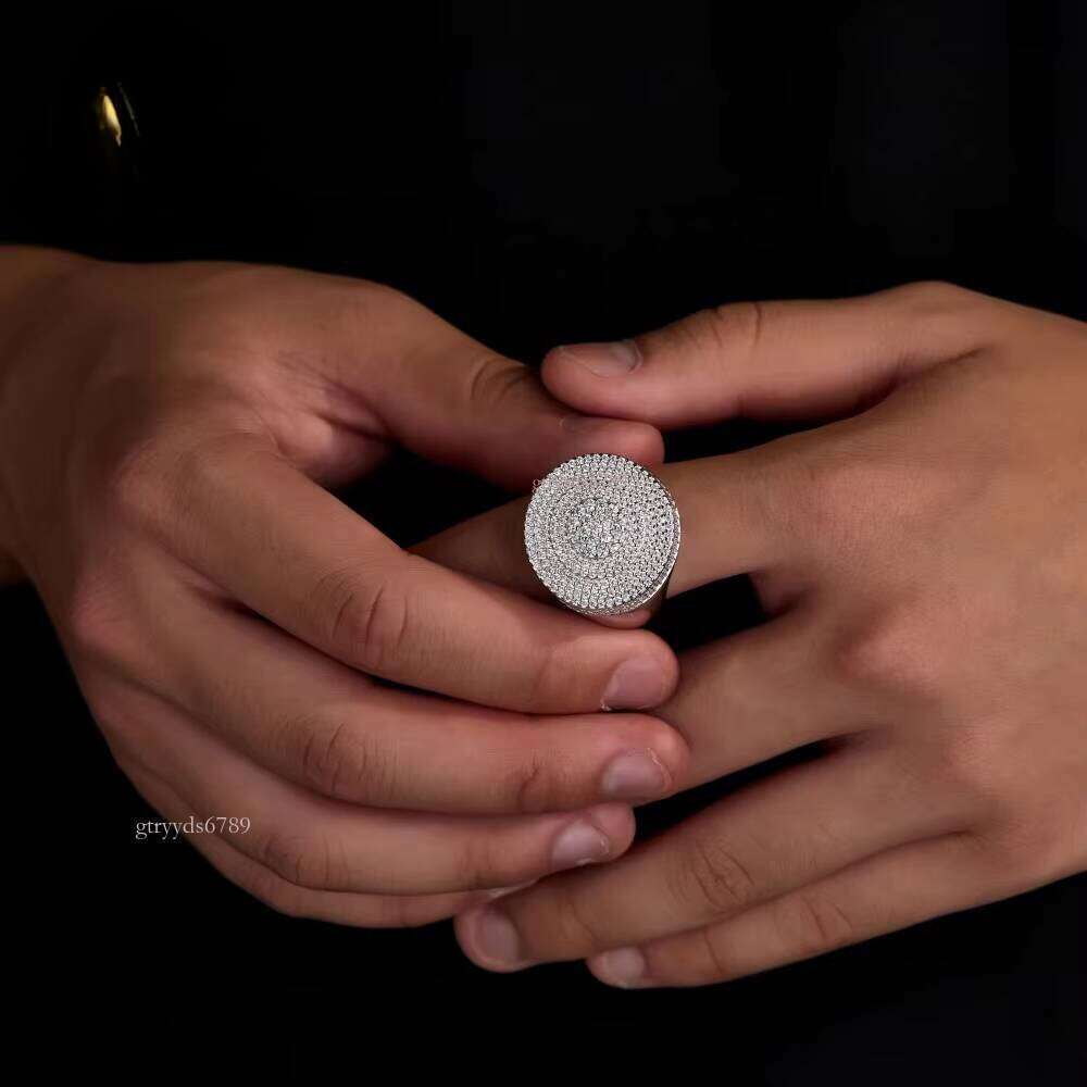 Ready to Ship Iced Out Silicon Stone Ring Men's Hip Hop Jewelry Exquisite Gift Creative