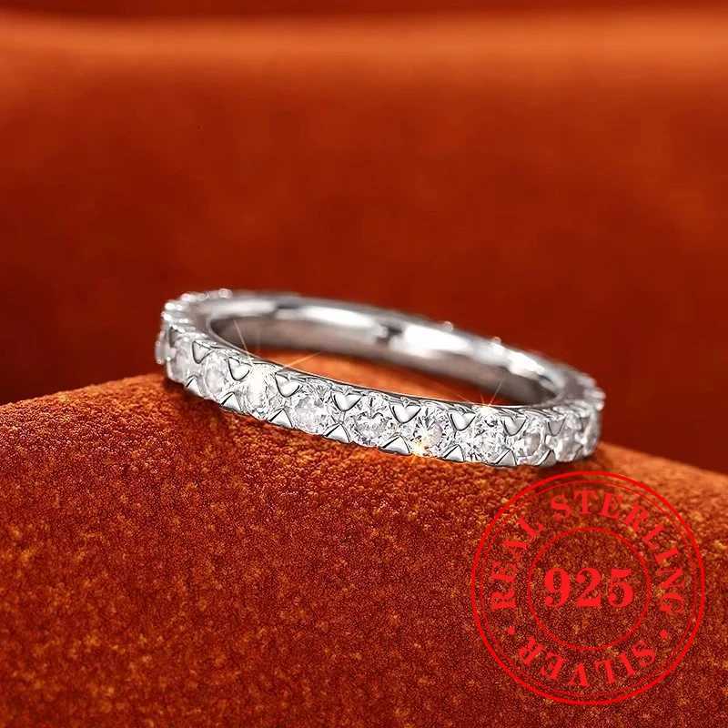 925 Sterling Silver Brilliant Finger Accessory Wedding Fine Jewelry Gifts Sparkling Fully Inlaid Zirconia Rings for Women W250812