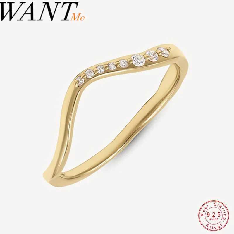925 Sterling Silver Wavy Curve Statement Finger Ring for Women Fashion Simple Chic Hip-hop Couple Layered Jewelry Gift W250812