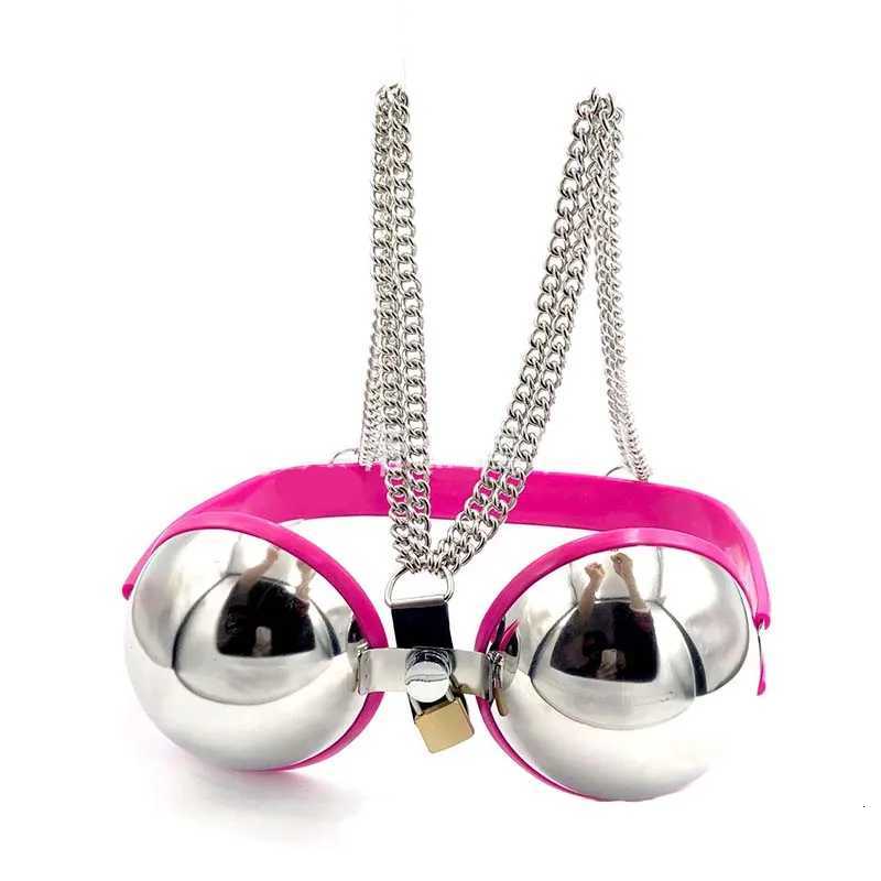 Metal Round Ball Handcuffs Chastity Bra Multi Colors Lockable Fist Mitts Restraint Sex Toys for Men and Women BDSMXJ250813