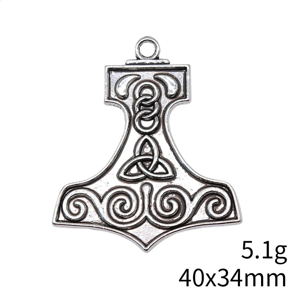 WYSIWYG 5pcs 40x34mm Antique Silver Color Boat Shape Triquetra Symbol Charms Pendant For DIY Jewelry Making Jewelry Findings 250807
