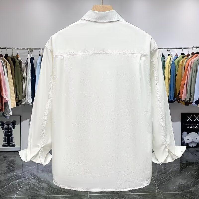 Niche Design High-End Trendy Brand Color-Block Patchwork Shirt Jacket Men Loose Fit Autumn New Casual Long Sleeve Shirt Men240802