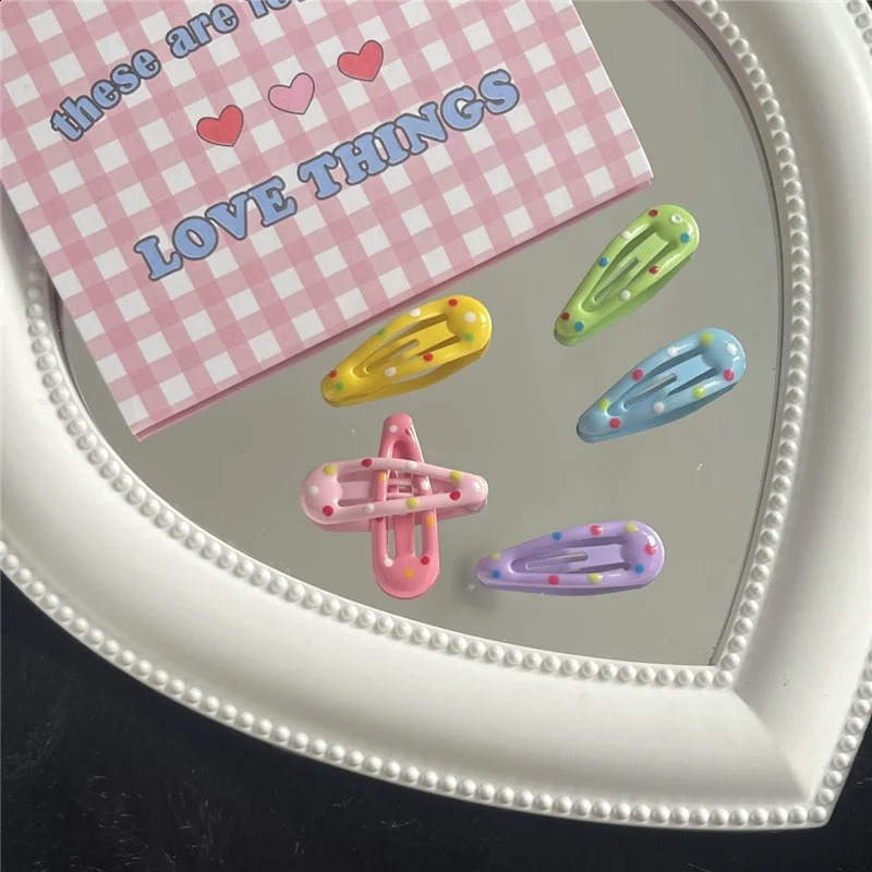 40Pcs/Lot DIY Children Hair Accessories 3cm Candy Color Hairpin Cute Mini Water Dropping Barrette Kids Headdress Girls Hair Clip 250812