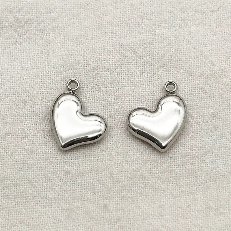 Arrival 12x15mm 50pcs Stainless Steel Pendants Heart Charm For Handmade Earring DIY PartsJewelry Accessories Findings 250807