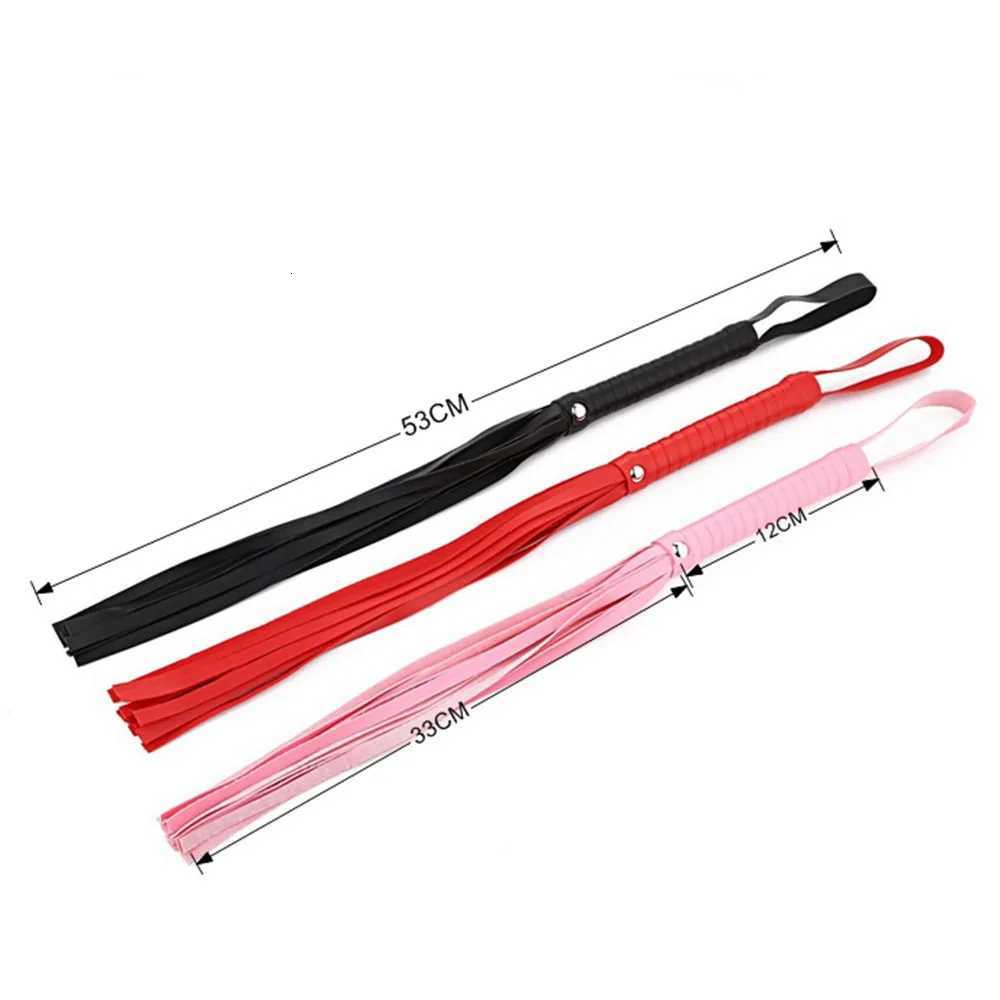 50cm Pink Long Tail Whips Delicate Leather Paddle Spank For Couples Sex Toys Adult Games Spanking Slave For Couples W250813