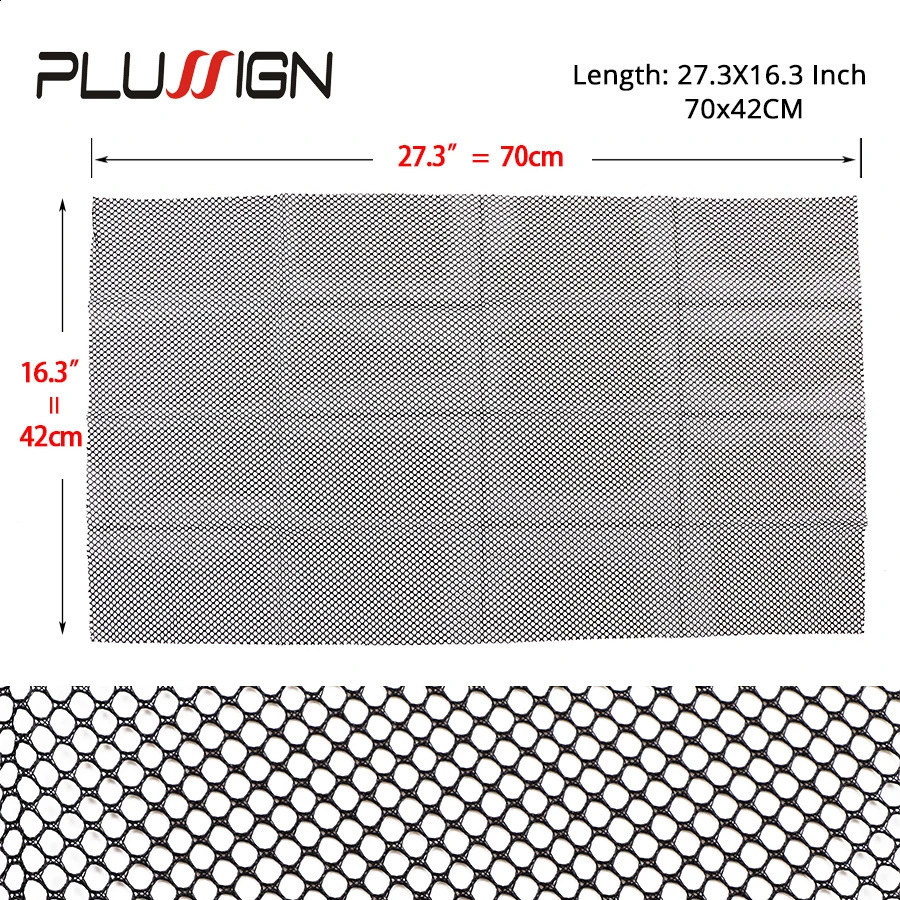 Plussign 5Pcs 100% Polyester Breatheable Fabric Black Hair Weaving Net Stretchable Hairnets Weaving Hairnets For Making Wigs 250812