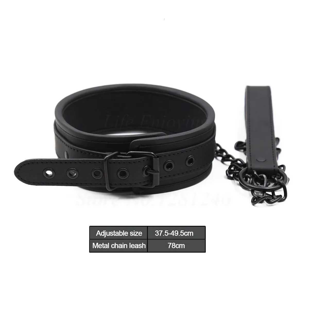 New Fetish Sexy BDSM Bondage Handcuffs Ankle Cuffs Neck Collar PU Leather Wrist Cuffs Sex Toys for Couples Erotic Game Accessories XJ250813