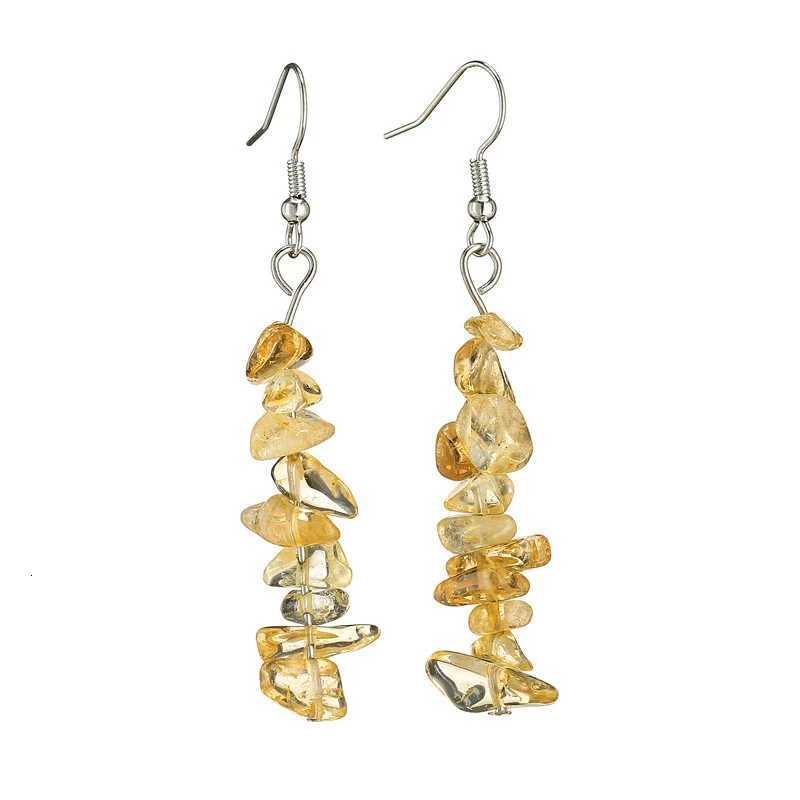 Natural Stone Beads Rose Quartz Amethyst Drop Earrings For Women Statement Dangle Earing Girls Jewelry Arete Party Gift Y250812