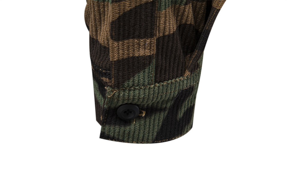 Trendy men's long-sleeved shirt, corduroy shirt men's fashionable slimming casual and versatile trendy men's styl European size: S-2XL