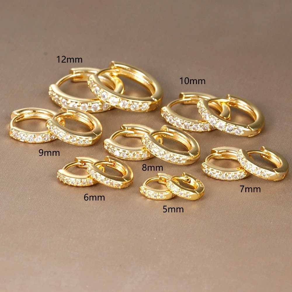 1Pair Stainless Steel Huggie Minimal Hoop Earrings Women Crystal Zirconia Thin Helix Tragus Cartilage Earrings Piercing Jewelry Y250812