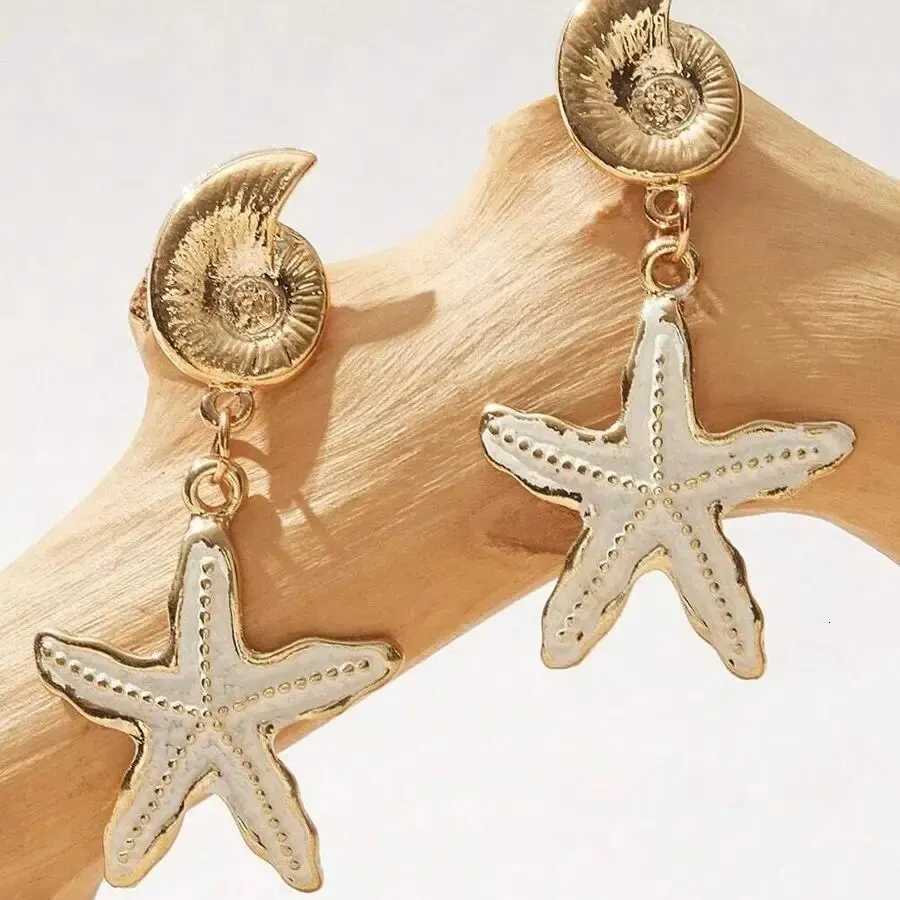 Obega Candy Starfish Charms Dangle Stud Earrings Metal Epoxy Pendant Ear Stud Green Crystal Stone Beach Charms Jewelry For Woman Y250812