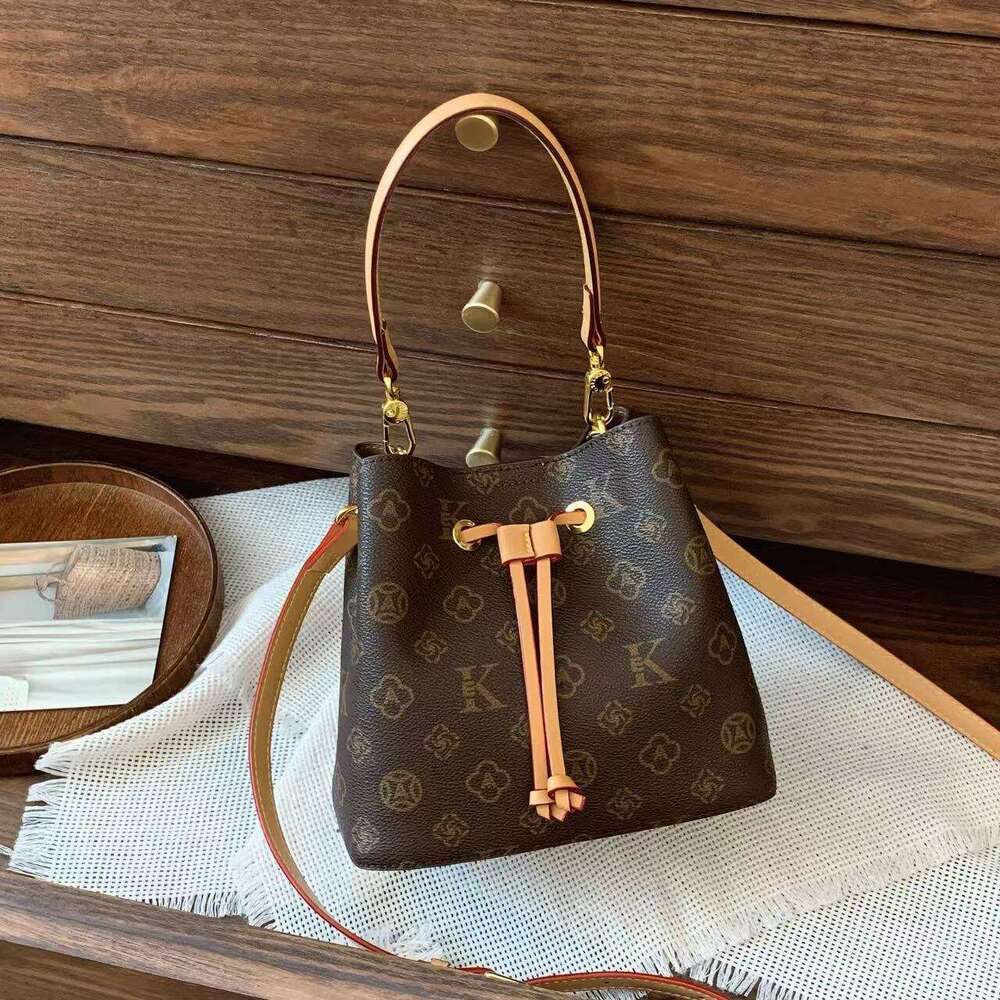 Gutiko 2025 New Women's Bucket High-End Versatile Crossbody Printed Elegant Drawstring Lucky Shoulder Bag