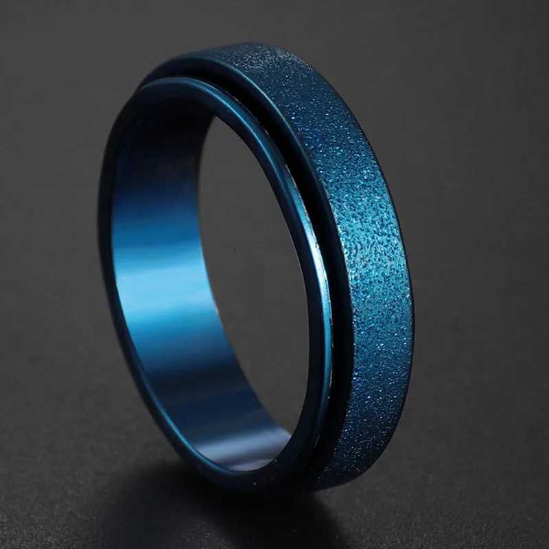 8mm Simple Men Ring Smooth Stainless Steel Blue Charms Rings Womens Couple Jewelry Gift Dropshipping W250812