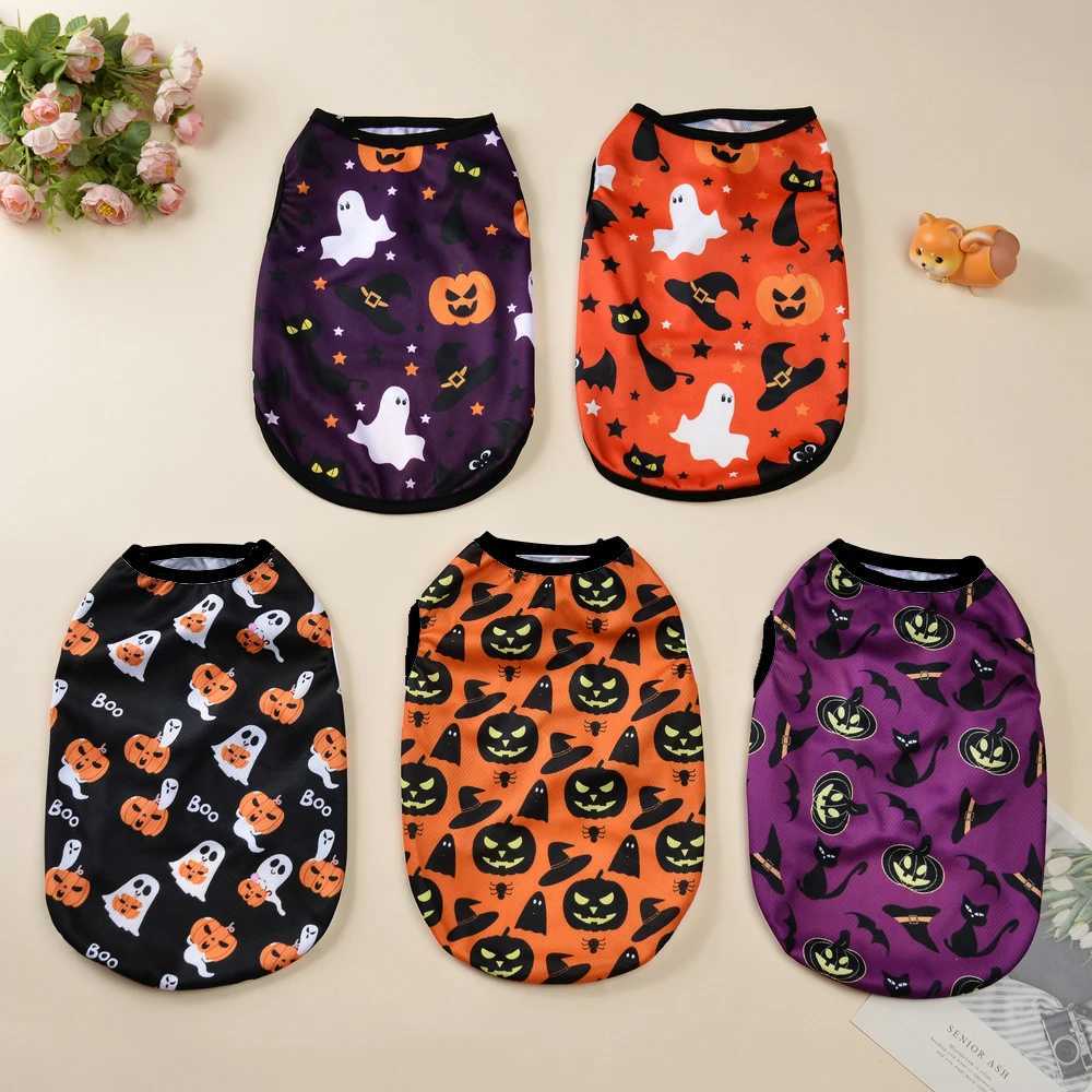 Dog Cosplay Costumes Funny Pumpkin Halloween Puppy Party Clothes Pet Transformation Sleeveless Vest For Small Medium Dogs CatsXJ250813