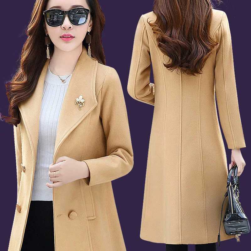 Woolen Coat For Women Mid To Long Style 2024 Autumn Winter New Korean Loose Slimming Woolen Coat Thick Windbreaker For Women Z250813