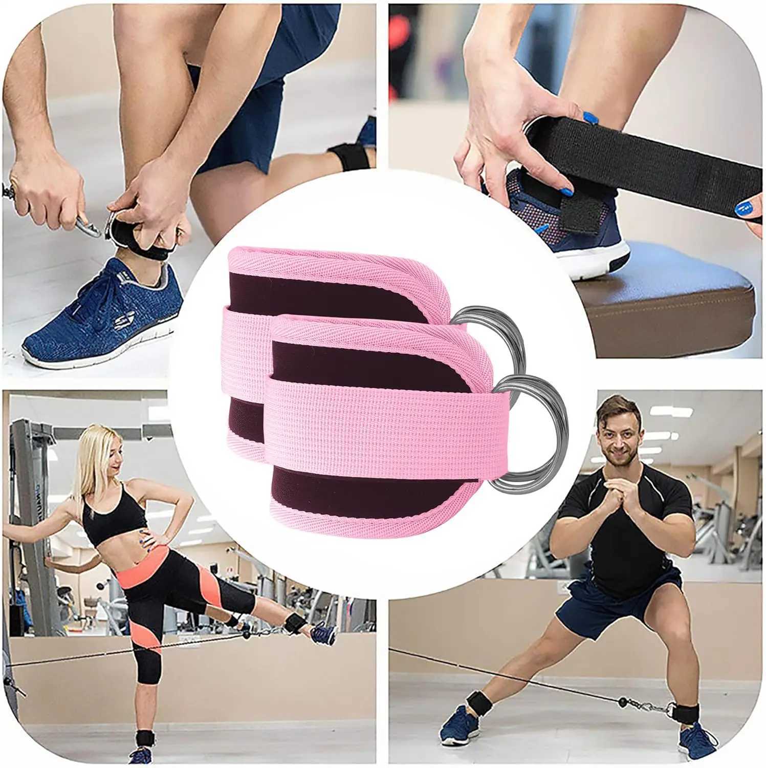 Cable Ankle Straps Double D-Ring Ankle Cuffs For Gym Workouts Glutes Legs Strength Training Brace Support Sport Safety Abductors W250813