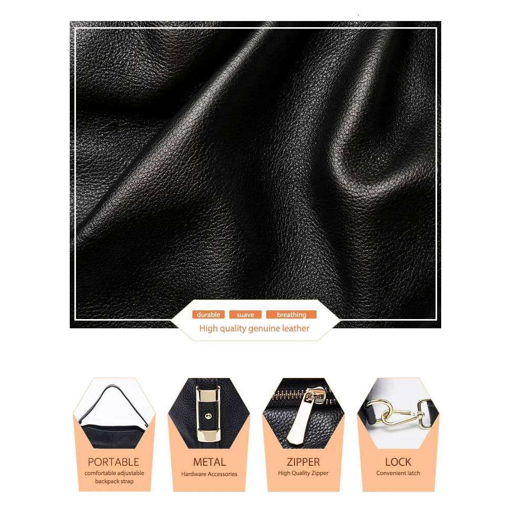 Zency Women s Genuine Leather Shoulder Bags Female Fashion Hobos Crossbody Lady Shopper Designer Handbag Black For Commuters bag