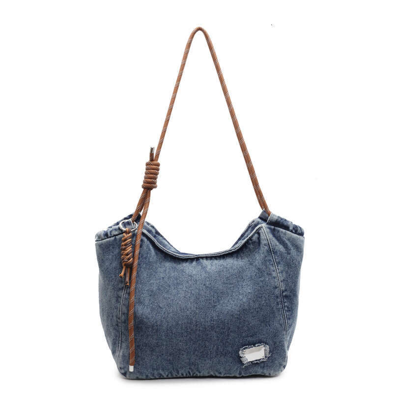 Denim Designer Bags for Women 2025 New Fashionable Single Shoulder Crossbody Large Capacity Student Commuter Luxury Tote Bag