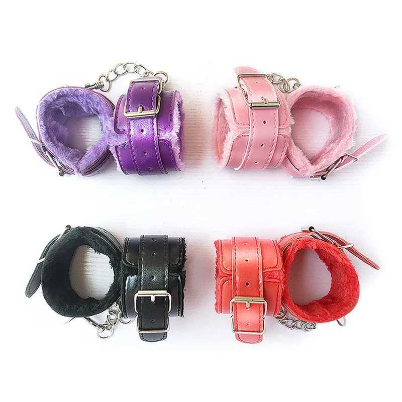 Pink Black Red BDSM Sexy Bondage Handcuffs Ankle Cuffs Adjustable Adult Game Erotic Sex Toy for Women Couples XJ250813