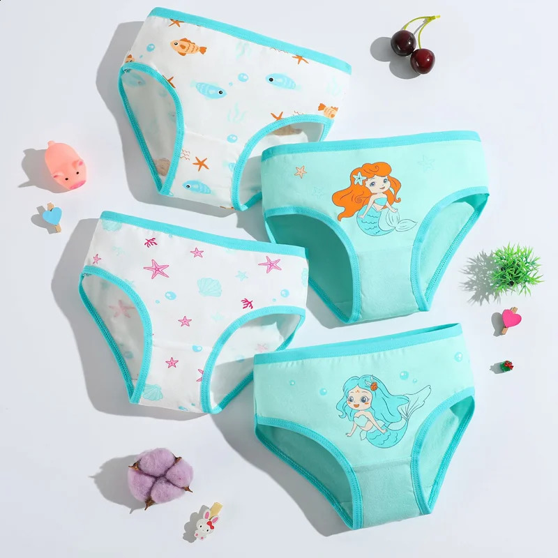 14812 PcsPack Children Girls Panties Underwear Sets Cotton Cartoon Unicorn Print Child for Girl Kid Boxer Breathable 250812