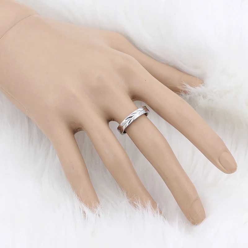 Simple Stainless Steel Finger Rings For Women Men Gold Silver Color Couple Round Fashion Jewelry Gift 4MM Size 6 7 8 9 10 11 W250812