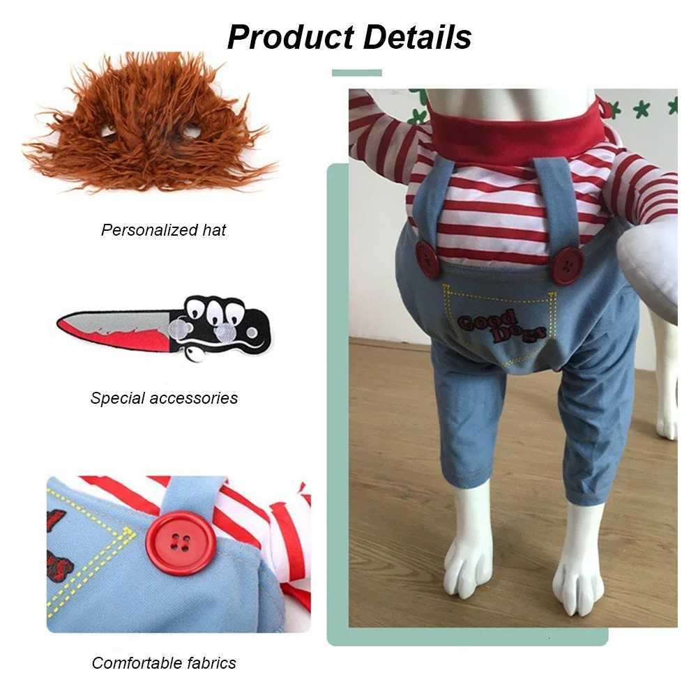 Pet Dog Creative Clothes Quirky Dog Clothes Adjustable Pets Role Playing Costume Holding Knife for Small Medium Large Dogs Pets XJ250813