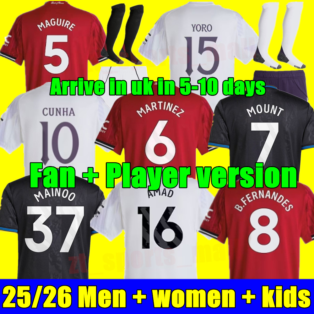 SANCHO 25 26 HOJLUND soccer jerseys Men kids kit ANTONY MAN MARTINEZ RASHFORD CASEMIRO ERIKSEN 2025 2026 football shirt fans player MARTIAL B. FERNANDES