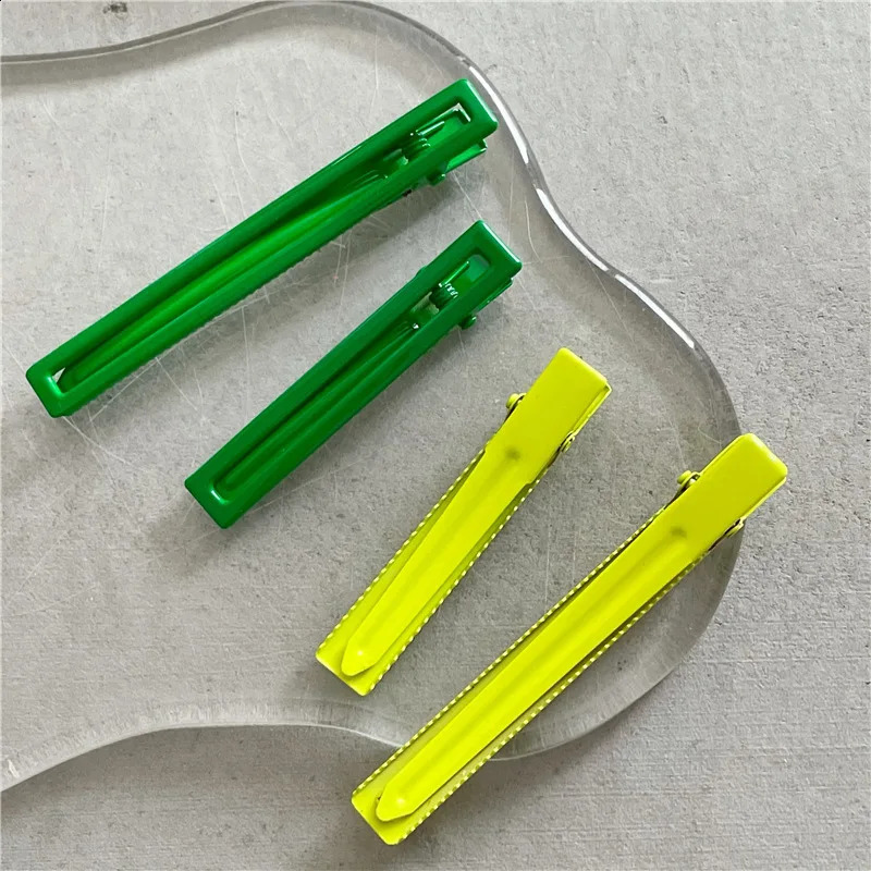Fashion Neon Color Alloy Hair Clip Hollow Out Rectangle Barrette Solid Bright Color Hairpin Korean Side Hair Clip For Women Girl 250812