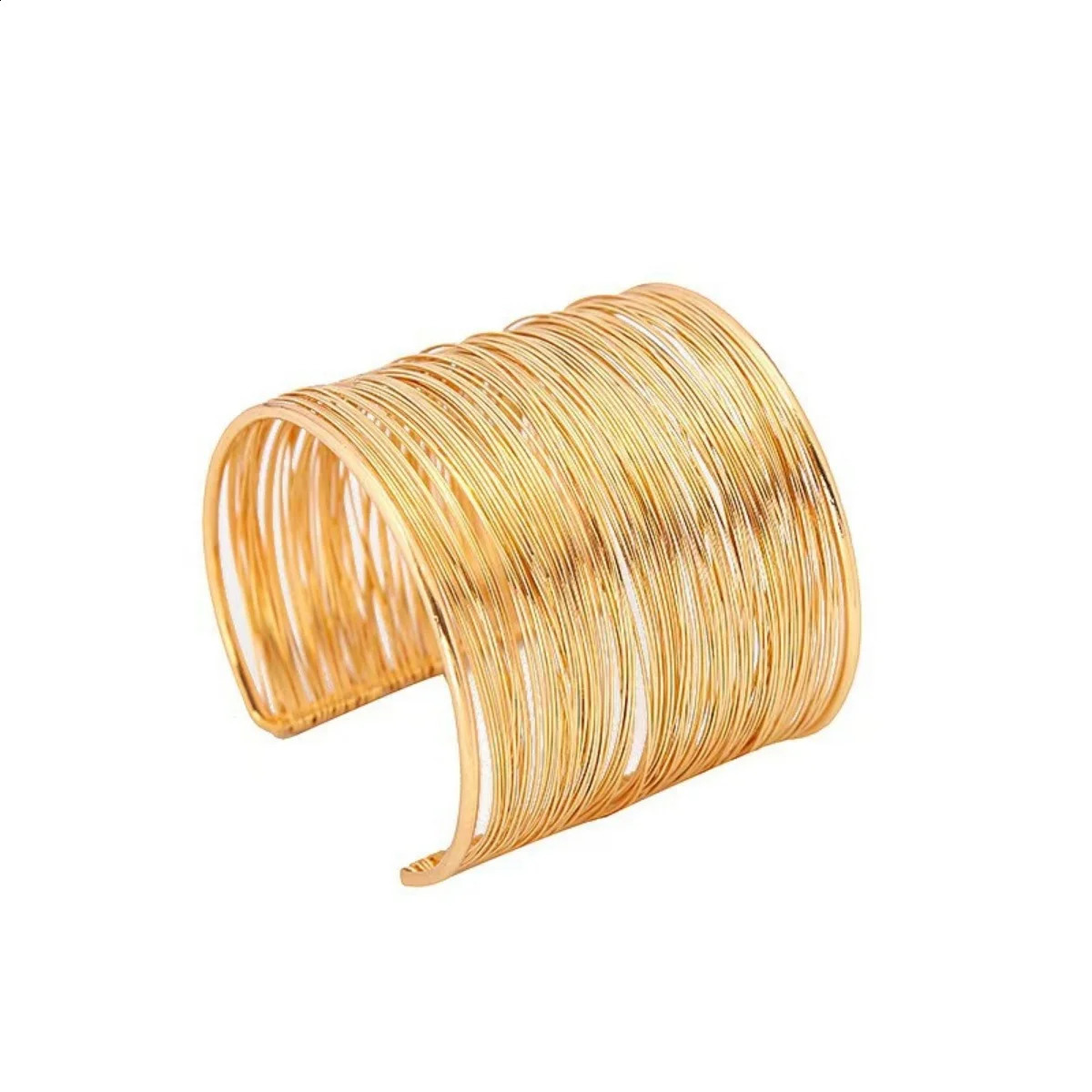 Creative Gold Color Metal Wire Bracelet for Women Men Open Mouthed Intersecting Intertwined Bangle Fashion Jewelry Gifts 250812